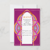 Mandalase in Cerise Pinks & Bearbeitungswiederholm RSVP Karte (Vorderseite)