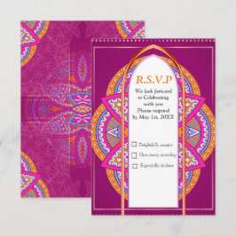 Mandalase in Cerise Pinks & Bearbeitungswiederholm RSVP Karte