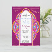 Mandalase in einer Mischung Cerise Pink Einladung (Stehend Vorderseite)