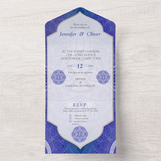 Mandalase in holländischer Farbe All In One Einladung (Innen Boden)