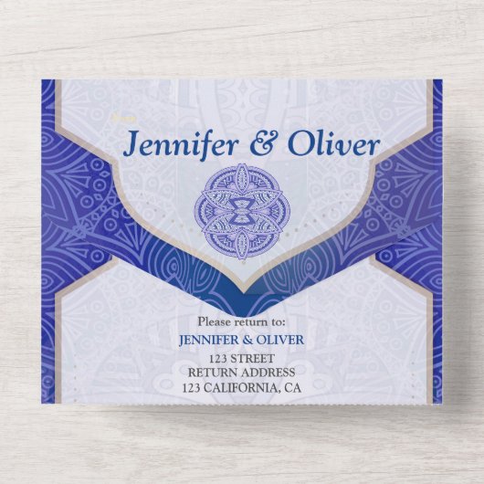 Mandalase in holländischer Farbe All In One Einladung (Rückseite)