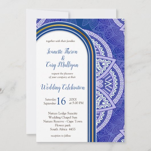 Mandalase in Mix Dutch Blue & Pale Violet Einladung (Vorderseite)