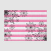 Mandalase mit schwarzer Spitze auf rosa und weiße  Seidenpapier (Vorderseite)