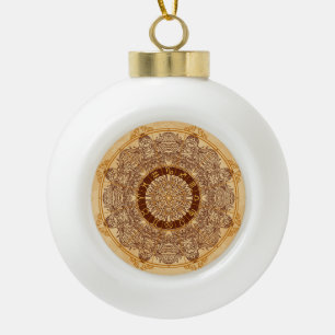 Mandalase, zodiaktisch, verziert, Vintag. Keramik Kugel-Ornament