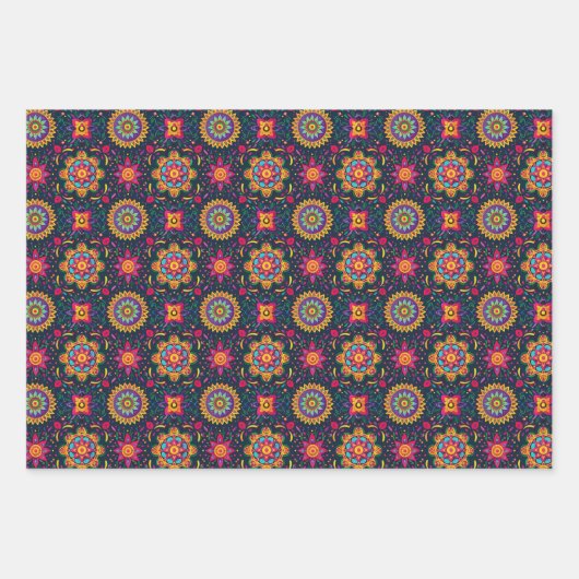 Mandalases Diwali Geschenkpapier Set (Vorderseite 3)
