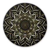 Mandalatherzen, weißer Glitzer Keramikknauf (Vorderseite)