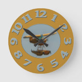 Mandalay Floatplane Runde Wanduhr (Vorderseite)