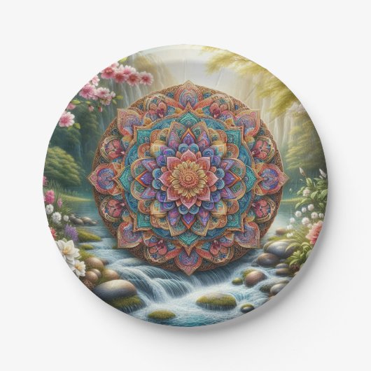 Mandalla Pappteller (Vorderseite)