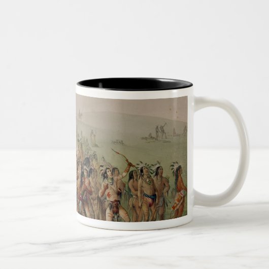 Mandan Bogenschießen-Wettbewerb, c.1832 Zweifarbige Tasse (Rechts)