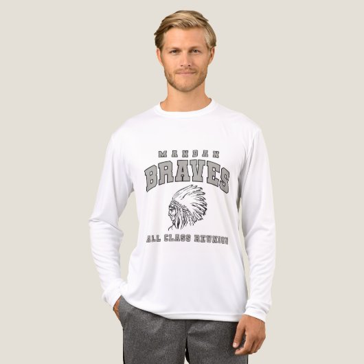 Mandan Braves Long Sleeve T-shirt Tri-Blend Shirt (Vorderseite komplett)