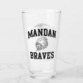 Mandan Braves Pintglas Glas (Rückseite)