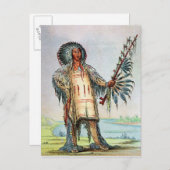 Mandan Indian Ha-Na-Tah-Muah, Wolf-Chef Postkarte (Vorne/Hinten)