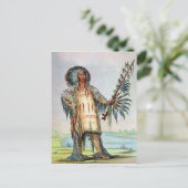 Mandan Indian Ha-Na-Tah-Muah, Wolf-Chef Postkarte (Stehend Vorderseite)