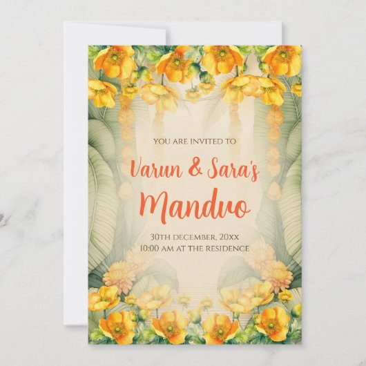 Mandap Mahurat lädt Digital ein Einladung (Vorderseite)