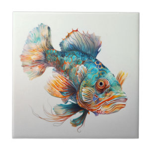 Mandarfisch, Wasserfarbe, Keramikfliese