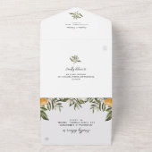 Mandarin Blooming Citrus | Greenery Wedding All In One Einladung (Außenbereich)