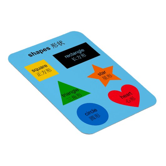 Mandarin Chinesisch Englisch Bilingual Form Words Magnet (Rechte Seite)