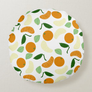 Mandarin Citrus Rundes Kissen