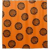 Mandarin Dreams Orange und Black Pattern Duschvorhang (Vorderseite)