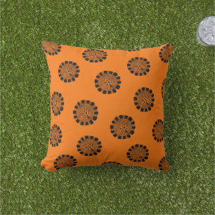 Mandarin Dreams Orange und Black Pattern Kissen