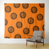 Mandarin Dreams Orange und Black Pattern Wandteppich (Beispiel (Horizontal))