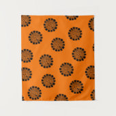 Mandarin Dreams Orange und Black Pattern Wandteppich (Vorderseite)