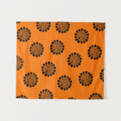 Mandarin Dreams Orange und Black Pattern Wandteppich (Vorderseite (Horizontal))