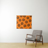 Mandarin Dreams Orange und Black Pattern Wandteppich (Beispiel (Horizontal))