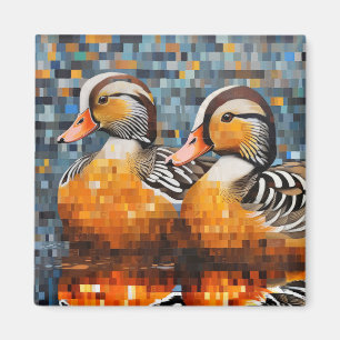 Mandarin Duck Animal Bird Art Decor Magnet