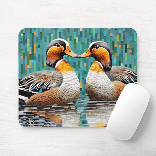 Mandarin Duck Animal Bird Art Decor Mousepad (Mit Mouse)