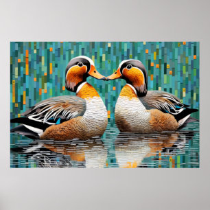 Mandarin Duck Animal Bird Art Decor Poster