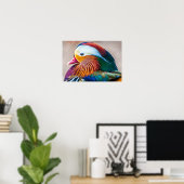 Mandarin Duck Beautiful Portrait Poster (Heimbüro)
