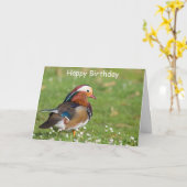 Mandarin Duck Birthday Card Karte (Gelbe Blume)