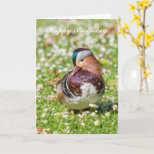 Mandarin Duck Birthday Card Karte (Gelbe Blume)