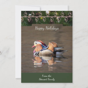 Mandarin Duck Christmas Card Feiertagskarte