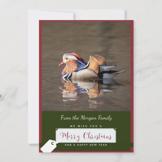 Mandarin Duck Christmas Card Feiertagskarte (Vorderseite)