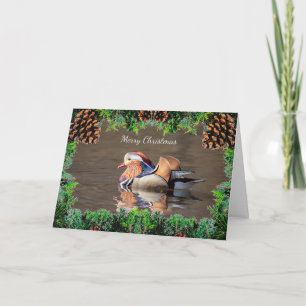 Mandarin Duck Christmas Card Karte