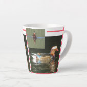 Mandarin Duck Collage Latte Tasse (Rechte Ecke)