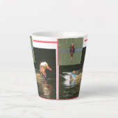 Mandarin Duck Collage Latte Tasse (Vorderseite)
