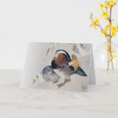 Mandarin Duck Couple, Watanabe Seitei Karte (Gelbe Blume)
