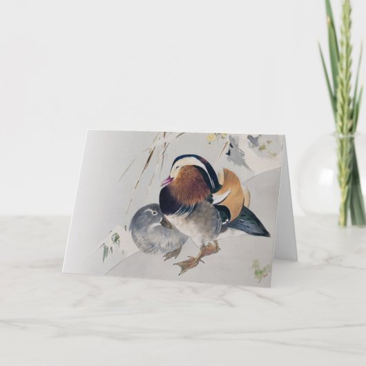 Mandarin Duck Couple, Watanabe Seitei Karte (Vorderseite)