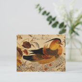 Mandarin Duck Feiertagspostkarte (Stehend Vorderseite)