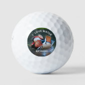 Mandarin Duck Fun Lieben Wassername Golfball (Vorderseite)