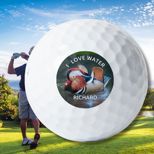 Mandarin Duck Fun Lieben Wassername Golfball