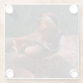 Mandarin Duck Glass Untersetzer (Rückseite)