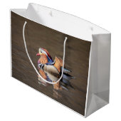 Mandarin Duck Große Geschenktüte (Rückseite Schrägansicht)