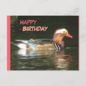 Mandarin Duck Happy Birthday Postcard Postkarte (Vorderseite)