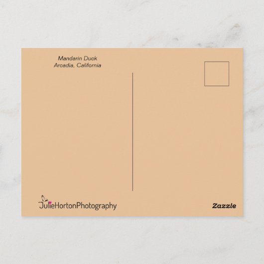 Mandarin Duck mit schönen Feathers Postkarte (Rückseite)