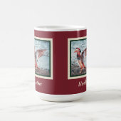 Mandarin Duck on Rust and Green mit Namen Kaffeetasse (Mittel)
