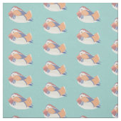 Mandarin Duck Pattern Light Aquamarin Blue Stoff (Muster)